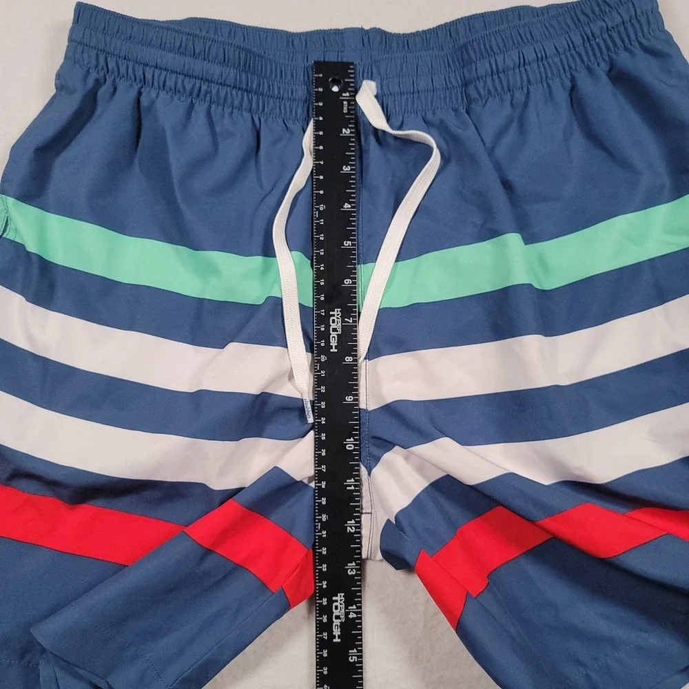 Chubbies Swim Trunks Men Large Blue Striped 7